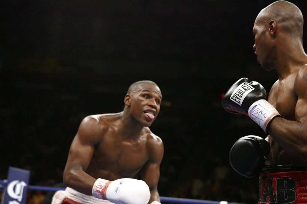 Floyd Mayweather during his fight with Zab Judah in 2006