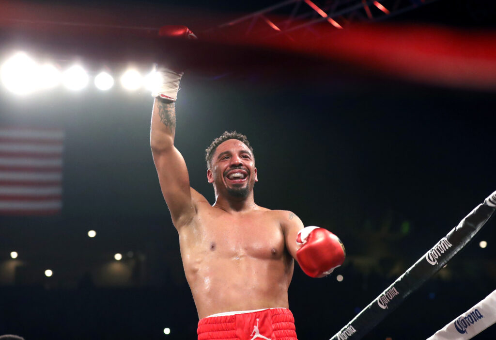 Andre Ward reacts after winning his light heavyweight championship bout against Sergey Kovalev.