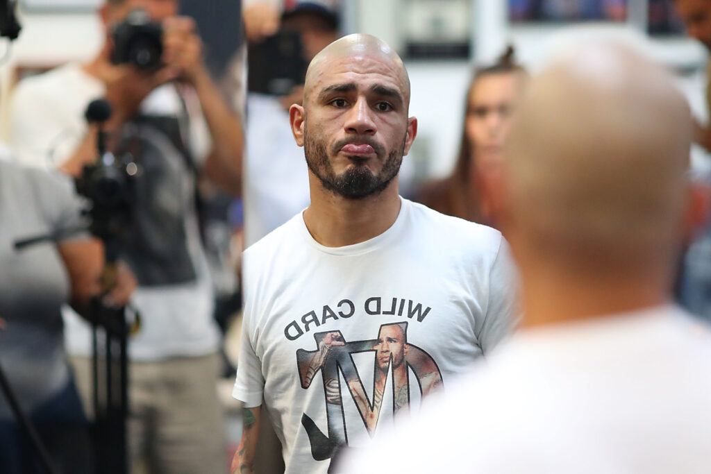 Miguel Cotto during the open workouts ahead of his title fight with Yoshihiro Kamegai in 2017