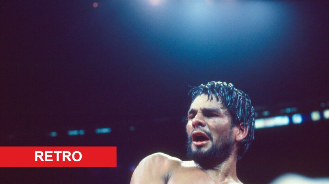 Roberto Duran in the ring after his fight with Sugar Ray Leonard for the welterweight title in June, 1980